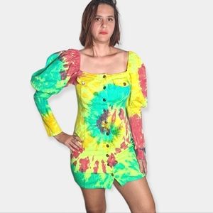 Lilly's Kloset Off The Shoulder Tie-dye Denim Dress ~ NWOT